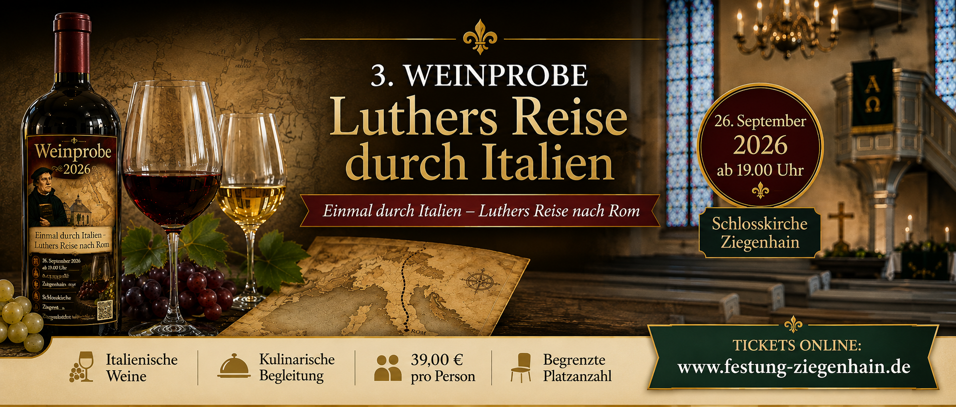 3. Weinprobe 2026 – Luthers Reise durch Italien